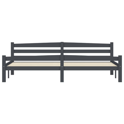 sengeramme uden madras massivt fyrretræ 200x200 cm mørkegrå
