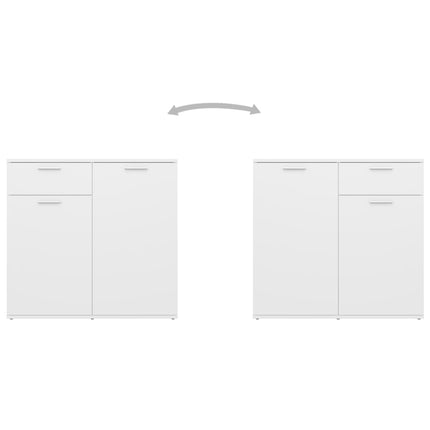 skænk 80x36x75 cm konstrueret træ hvid