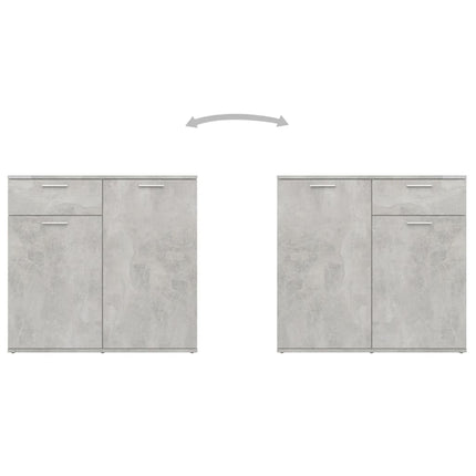 skænk 80x36x75 cm konstrueret træ betongrå