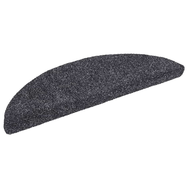 trappemåtter selvklæbende 10 stk. 56x17x3 cm mørkegrå halvrunde