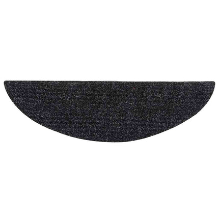 trappemåtter selvklæbende 10 stk. 56x17x3 cm sorte halvrunde