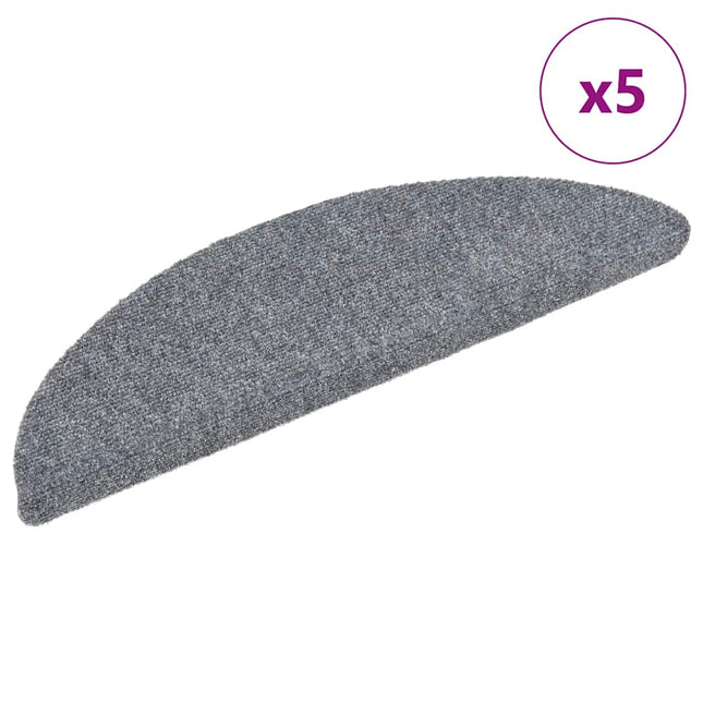 trappemåtter selvklæbende 5 stk. 56x17x3 cm lysegrå halvrund