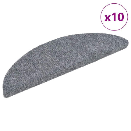 trappemåtter selvklæbende 10 stk. 56x17x3 cm lysegrå halvrunde
