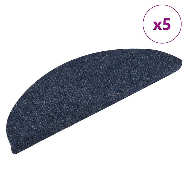 trappemåtter selvklæbende 5 stk. 56x17x3 cm blå halvrund