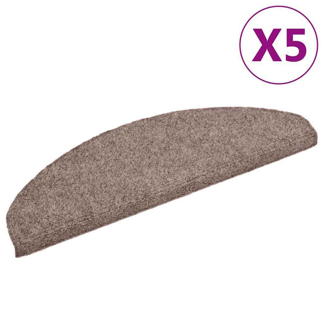 trappemåtter selvklæbende 5 stk. 65x21x4 cm lys brune halvrund store