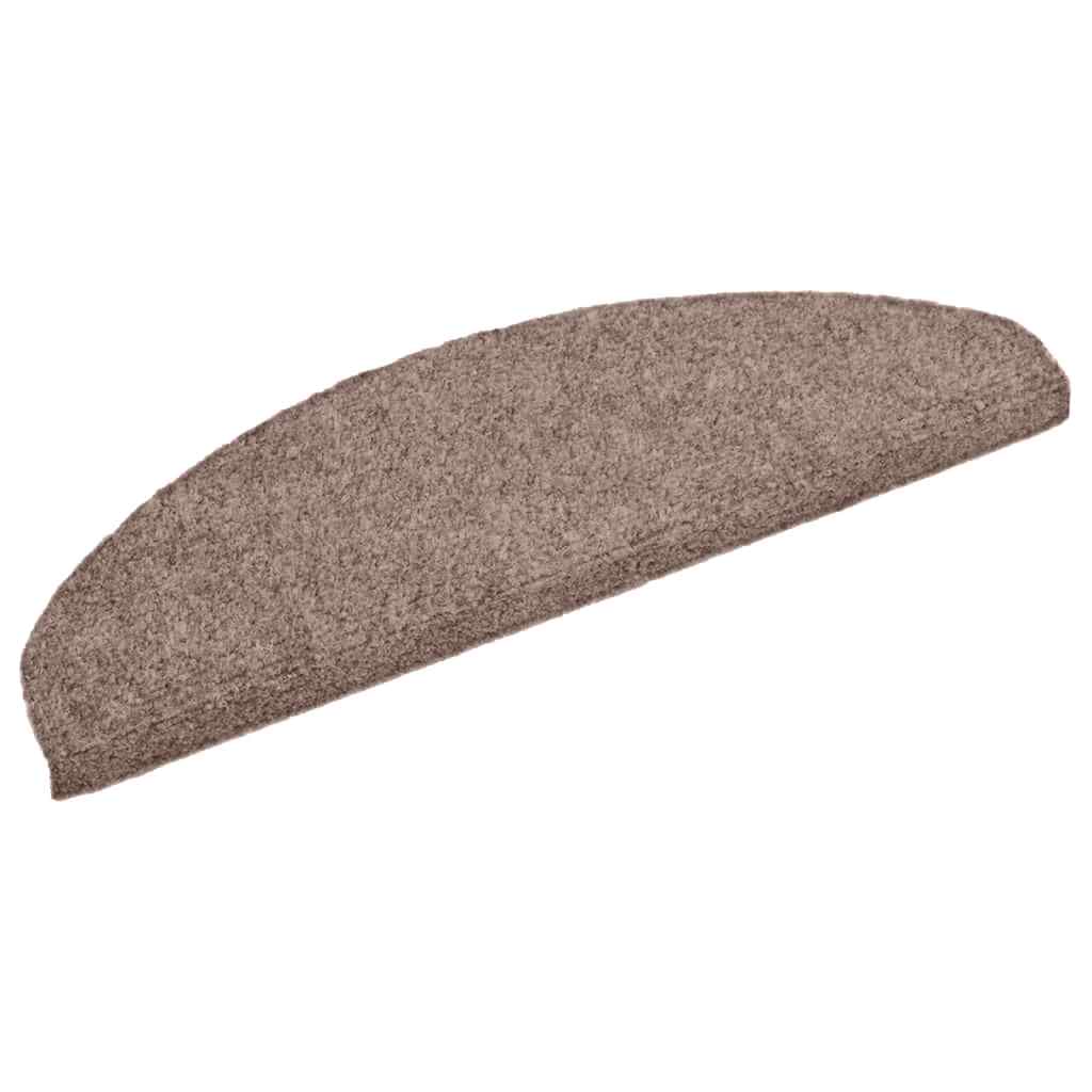 trappemåtter selvklæbende 10 stk. 65x21x4 cm lys brune halvrund store