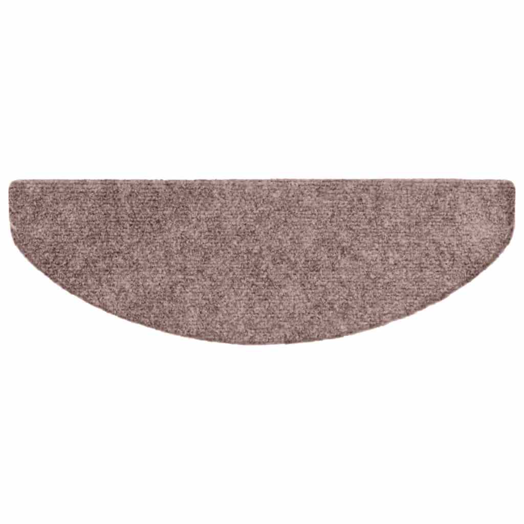 trappemåtter selvklæbende 10 stk. 65x21x4 cm lys brune halvrund store
