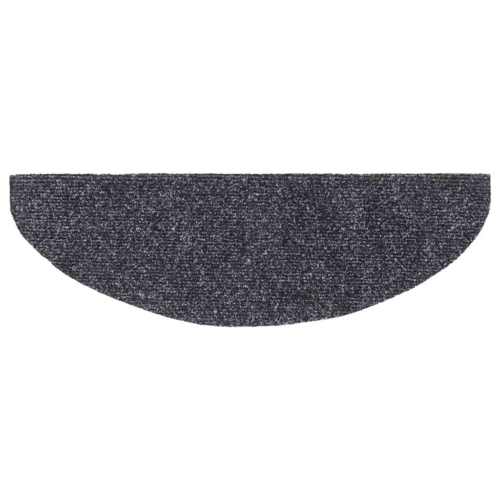 trappemåtter selvklæbende 5 stk. 65x21x4 cm mørkegrå halvrund store