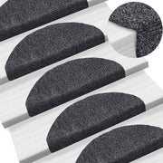 trappemåtter selvklæbende 5 stk. 65x21x4 cm mørkegrå halvrund store