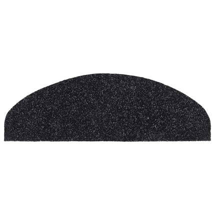 trappemåtter selvklæbende 10 stk. 65x21x4 cm sorte halvrund store