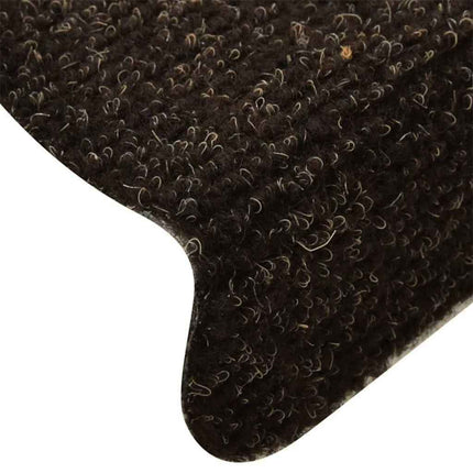 trappemåtter selvklæbende 10 stk. 65x21x4 cm mørkebrune halvrund store