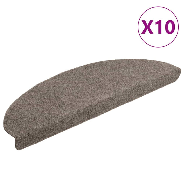 trappemåtter selvklæbende 10 stk. 65x21x4 cm beige halvrund store
