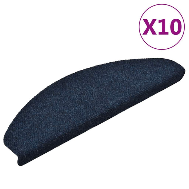 trappemåtter selvklæbende 10 stk. 65x21x4 cm marineblå halvrund store