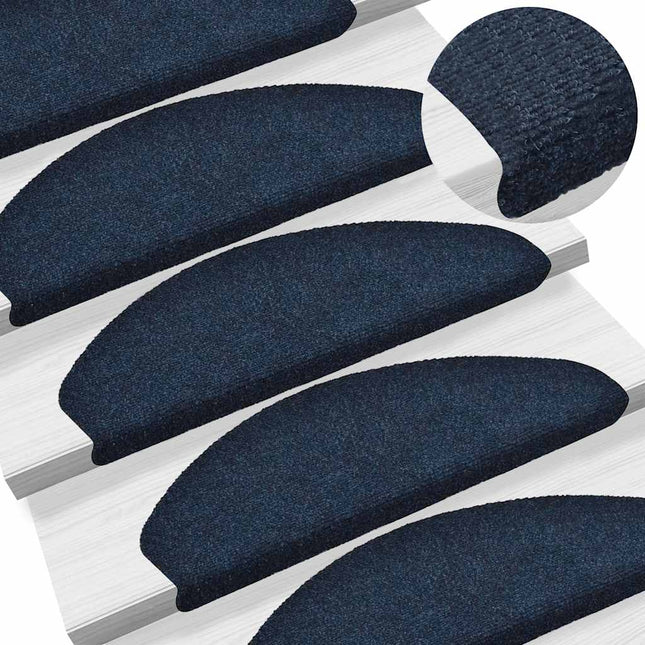 trappemåtter selvklæbende 10 stk. 65x21x4 cm marineblå halvrund store