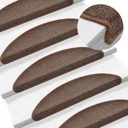 trappemåtter 10 stk. 56x17x3 cm kaffebrune halvrund