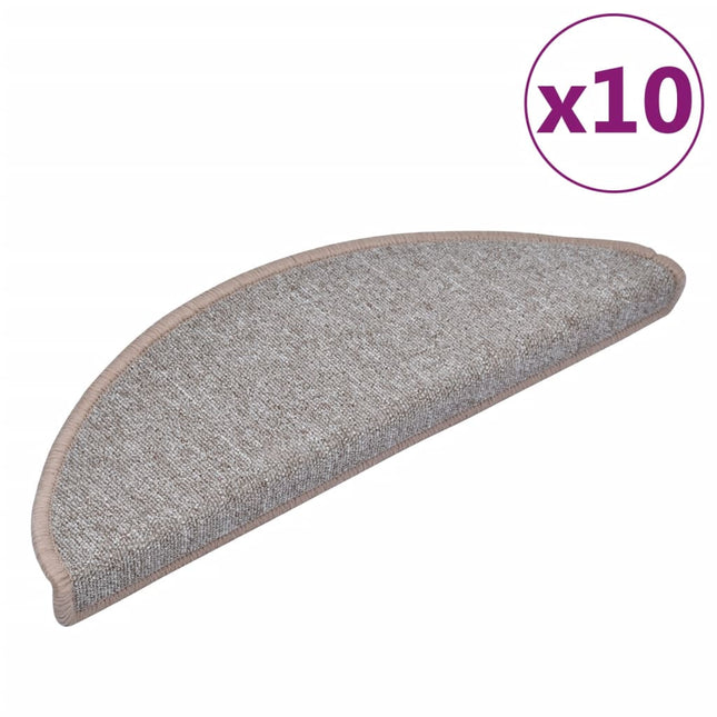 trappemåtter 10 stk. 65x24x4 cm lysebrune halvrund store