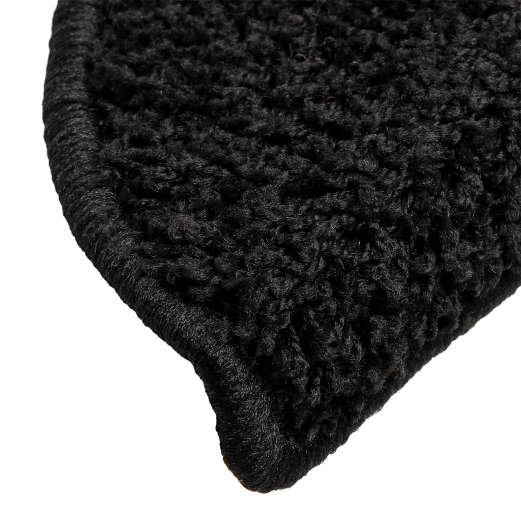 trappemåtter 10 stk. 56x17x3 cm sorte halvrunde