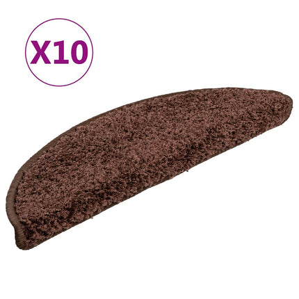 trappemåtter 10 stk. 56x17x3 cm brune halvrunde
