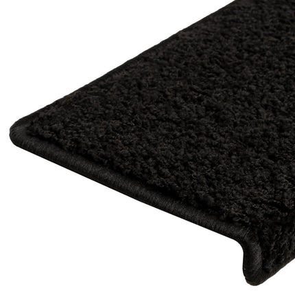 trappemåtter 10 stk. 65x21x4 cm sorte rektangulære kanter