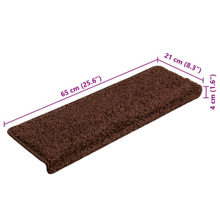 trappemåtter 10 stk. 65x21x4 cm brune rektangulære kanter
