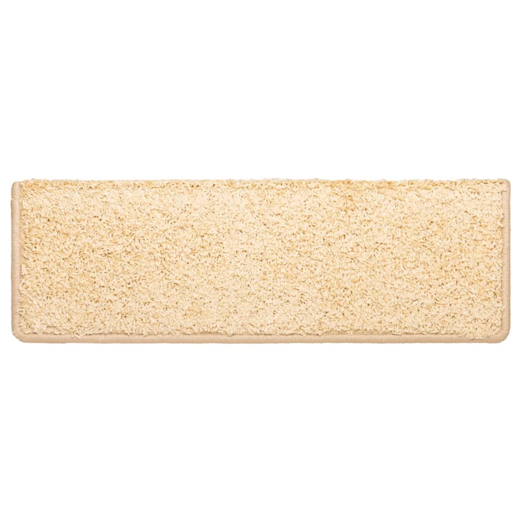 trappemåtter 10 stk. 65x21x4 cm cremefarvede rektangulære kanter