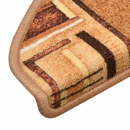 selvklæbende trappemåtter 5 stk. 65x21x4 cm beige