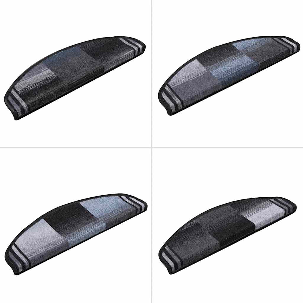 selvklæbende trappemåtter 5 stk. 65x21x4 cm sort og grå