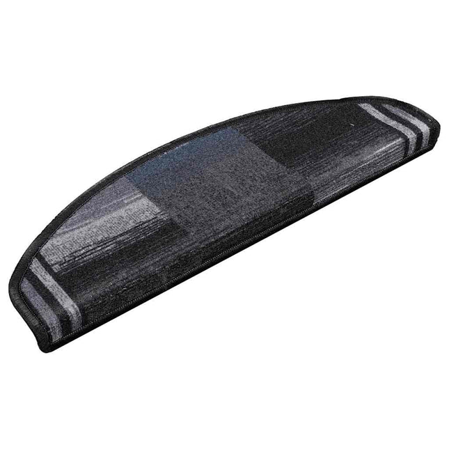 selvklæbende trappemåtter 10 stk. 65x21x4 cm sort og grå