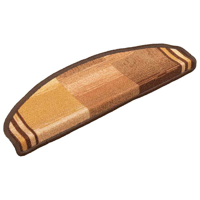 selvklæbende trappemåtter 5 stk. 65x21x4 cm brun