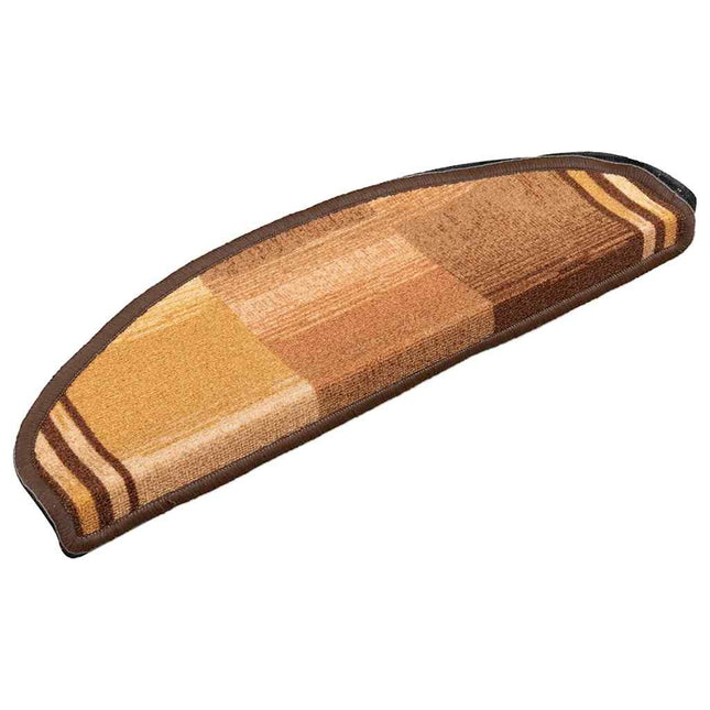 selvklæbende trappemåtter 10 stk. 65x21x4 cm brun