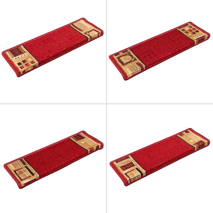 selvklæbende trappemåtter 5 stk. 65x21x4 cm rød