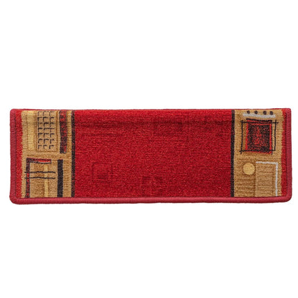 selvklæbende trappemåtter 10 stk. 65x21x4 cm rød