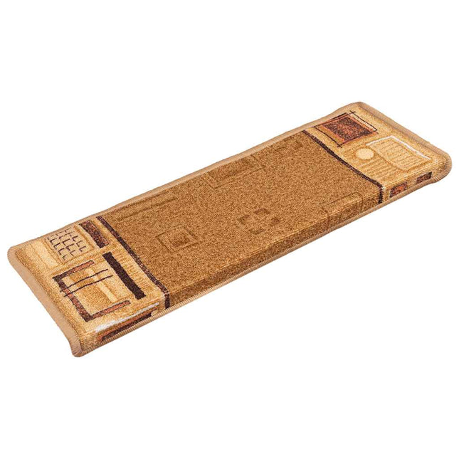 selvklæbende trappemåtter 5 stk. 65x21x4 cm beige
