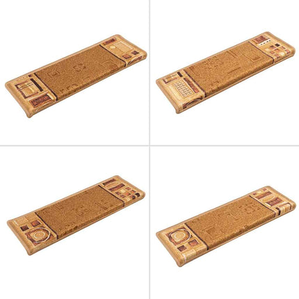selvklæbende trappemåtter 5 stk. 65x21x4 cm beige