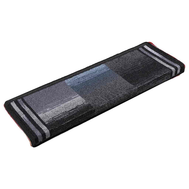 selvklæbende trappemåtter 5 stk. 65x21x4 cm sort og grå