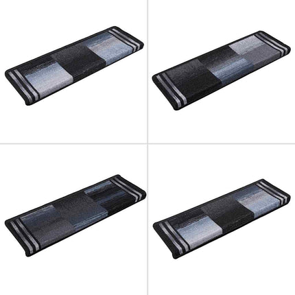 selvklæbende trappemåtter 5 stk. 65x21x4 cm sort og grå