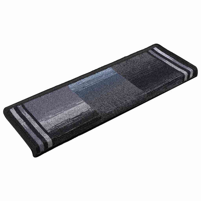 selvklæbende trappemåtter 10 stk. 65x21x4 cm sort og grå