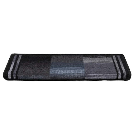 selvklæbende trappemåtter 10 stk. 65x21x4 cm sort og grå