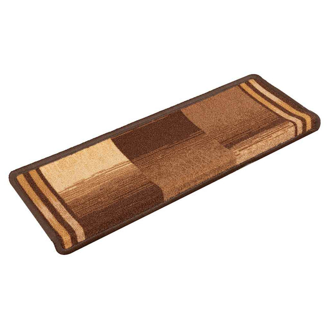 selvklæbende trappemåtter 5 stk. 65x21x4 cm brun