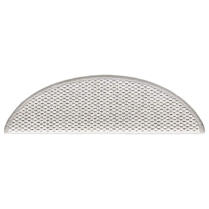 selvklæbende trappemåtter 15 stk. 56x17x3 cm sisal-look platina