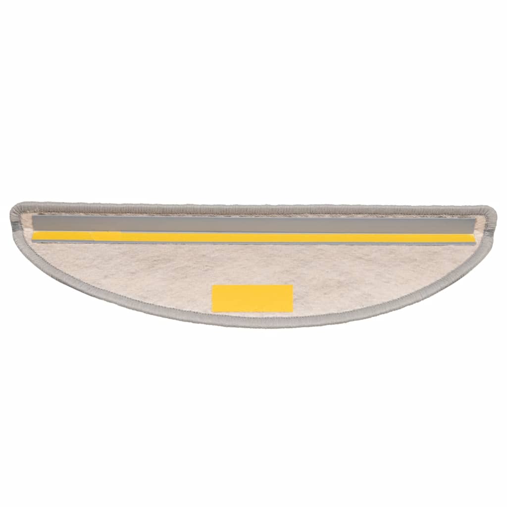 selvklæbende trappemåtter 15 stk. 56x17x3 cm sisal-look platina