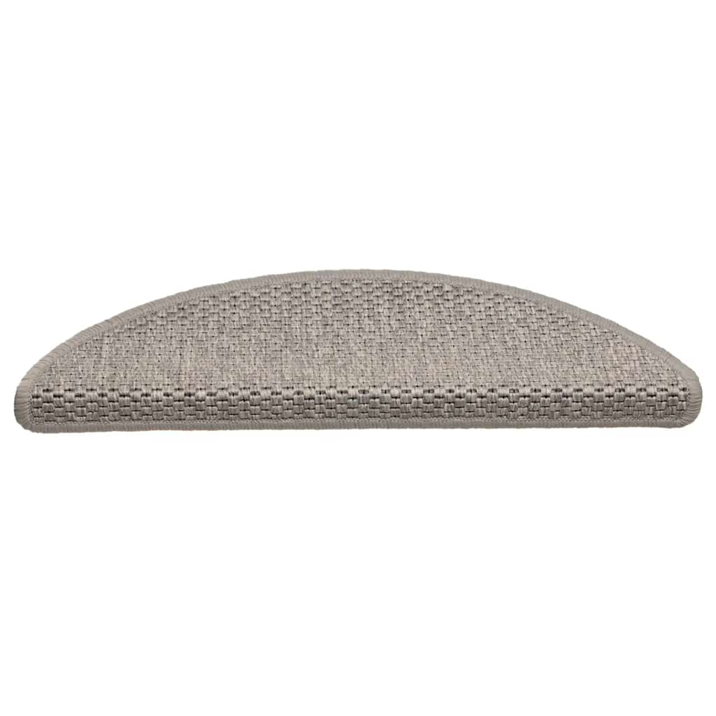 selvklæbende trappemåtter 15 stk. 56x17x3 cm sisal-look sølv