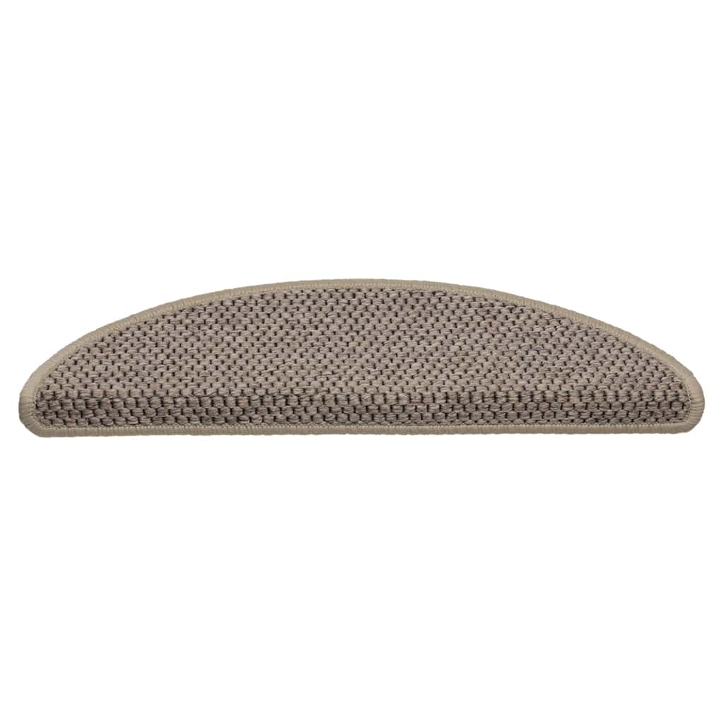 selvklæbende trappemåtter 15 stk. 56x17x3 cm sisal-look beige