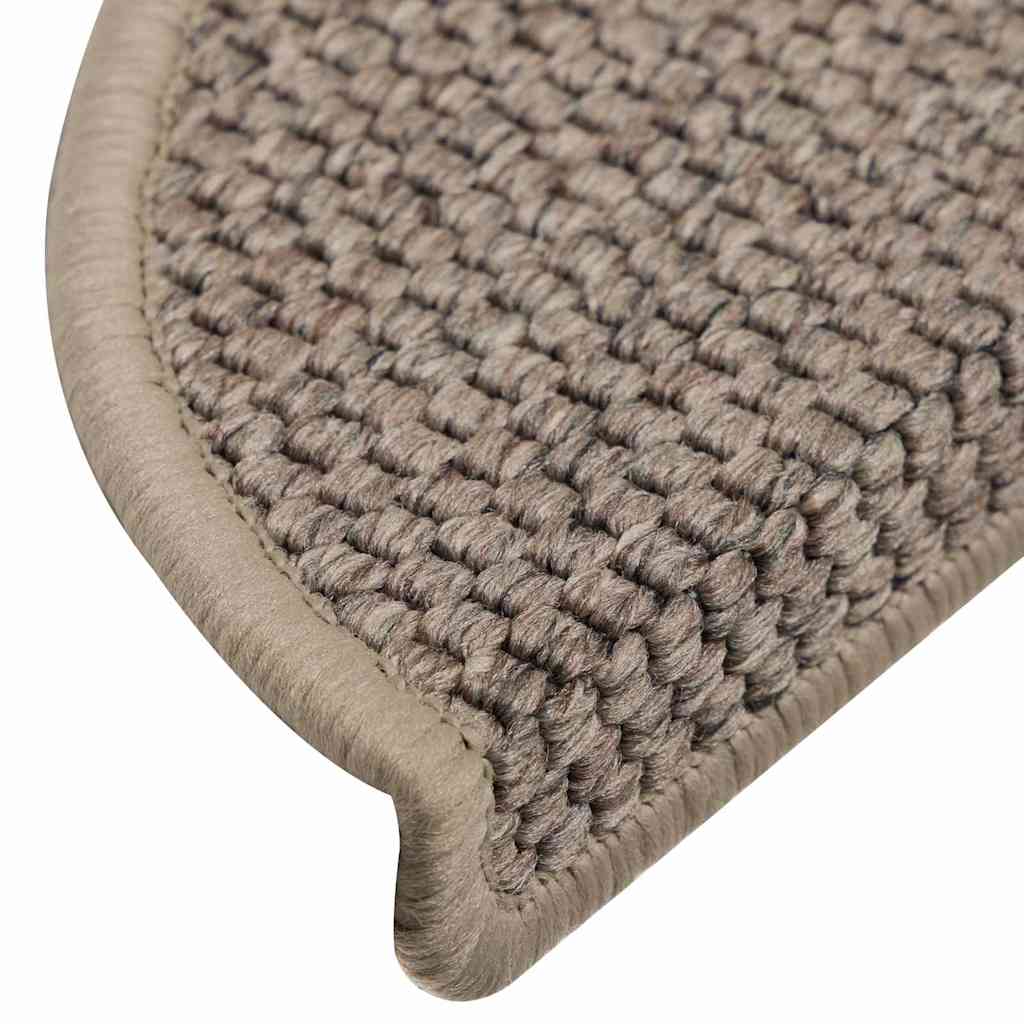 selvklæbende trappemåtter 15 stk. 56x17x3 cm sisal-look beige