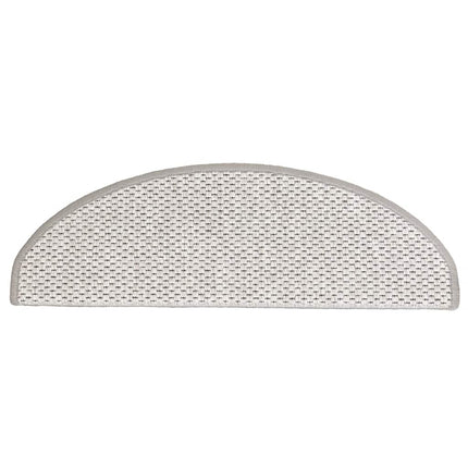 selvklæbende trappemåtter 15 stk. 65x21x4 cm sisal-look platina