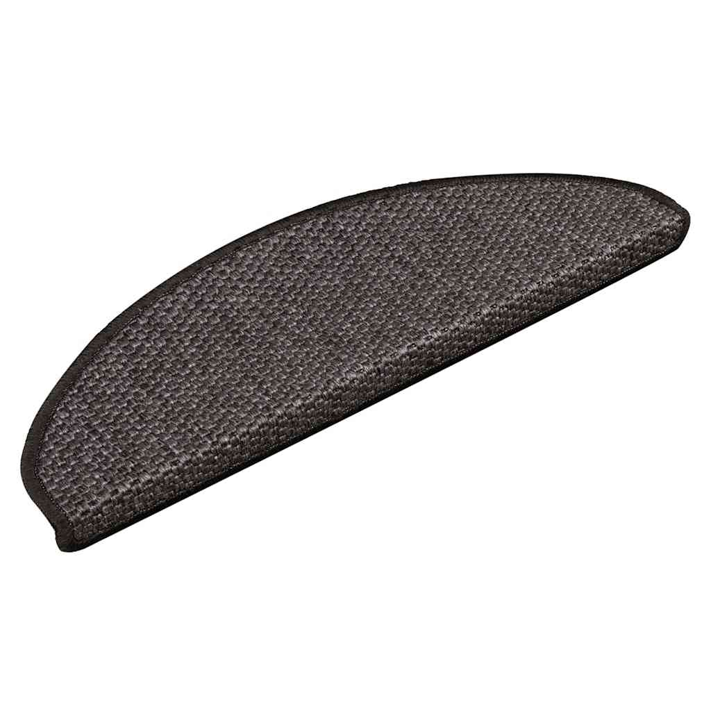selvklæbende trappemåtter 15 stk. 65x21x4cm sisal-look antracit
