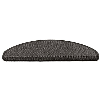 selvklæbende trappemåtter 15 stk. 65x21x4cm sisal-look antracit