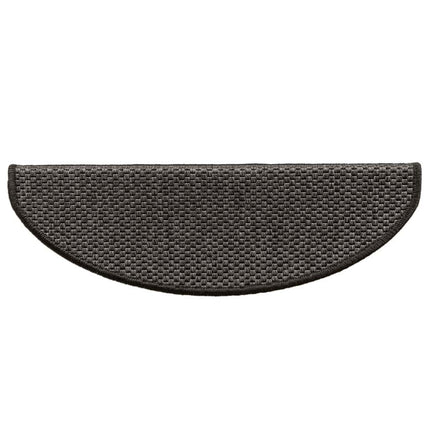selvklæbende trappemåtter 15 stk. 65x21x4cm sisal-look antracit