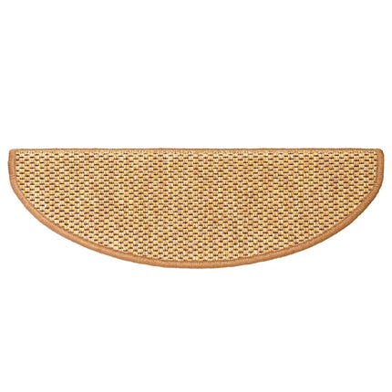 selvklæbende trappemåtter 15 stk. 65x21x4 cm sisalfarvet
