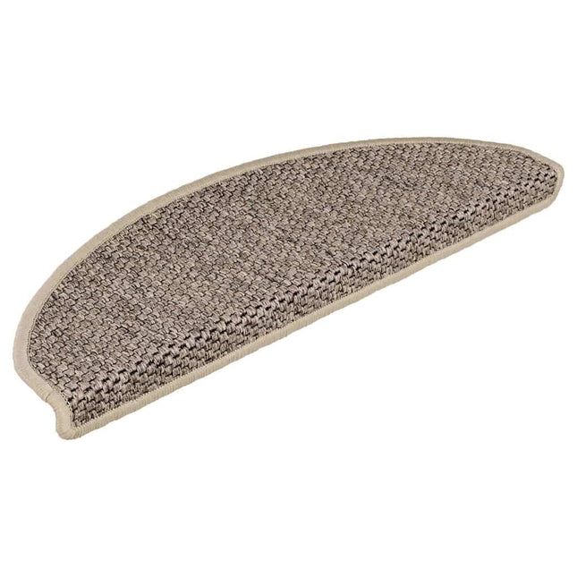 selvklæbende trappemåtter 15 stk. 65x21x4 cm sisal-look beige